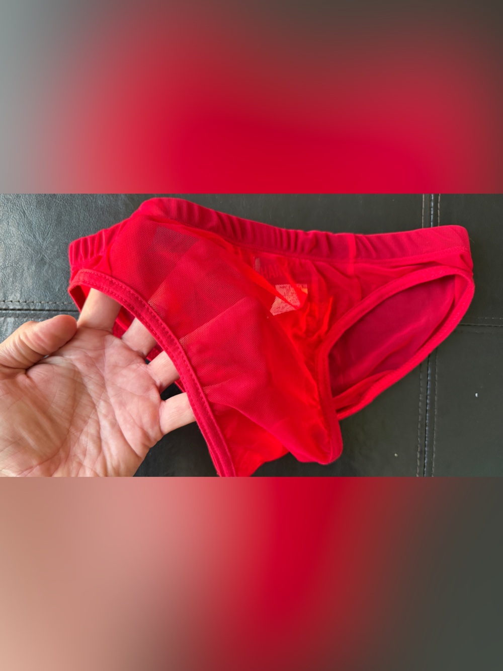 Men's Classic Red Mesh Briefs - Soft Stretch Support - Picture 3 of 5